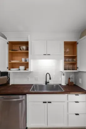 Cabinets have the essentials and some extras.