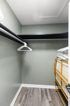 Master Walk In Closet. In Addition To Two Queen Beds We also Provide an Extra Roll Away Bed With Very Comfortable Mattress For Your Extra Guest