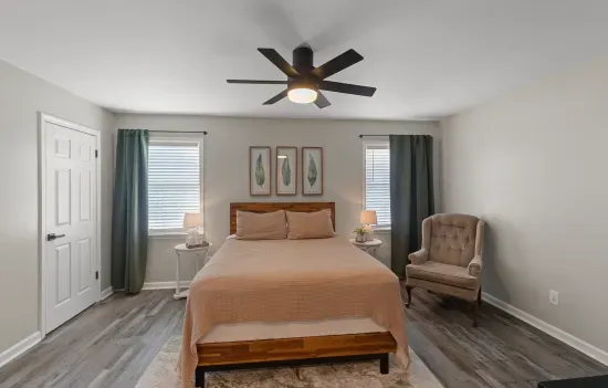 Master Bedroom has a queen memory foam bed.