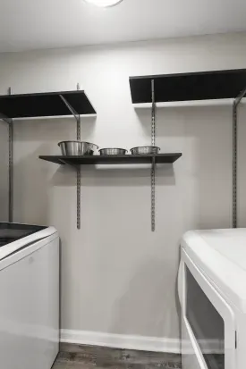 Laundry With Washer and Dryer... And Food / Water Bowls For Your Furry Companions