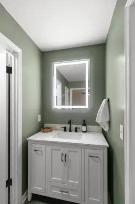 Master Bath Vanity With Lighted Mirror