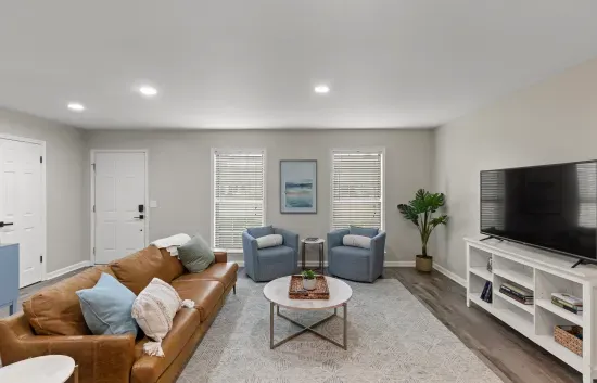 Living Area With Large Smart TV