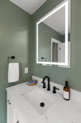 Guest Bath Vanity With Lighted Mirror
