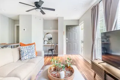 Hang out  with everyone in the living/dining area.