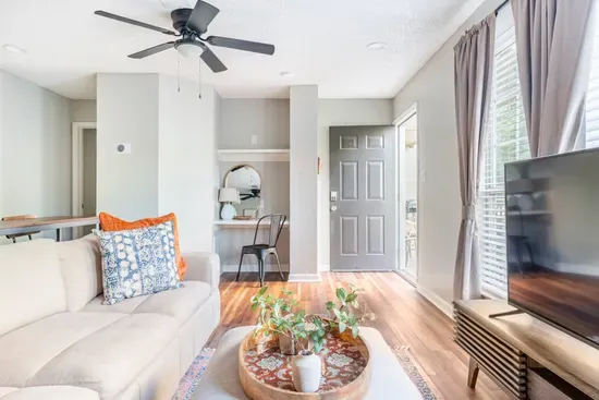 Hang out  with everyone in the living/dining area.