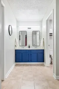 Each of the two bathrooms has double vanities