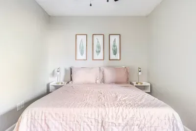 The queen size bed with Memory foam mattress is a great place to relax at the end of the day.