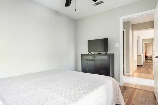 The smart tvs in each room allow you to access your favorite streaming channels.