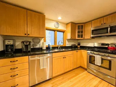 Full kitchen where you can prepare your own meals