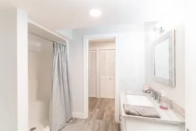 Full bathroom with standing shower