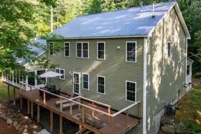 Enjoy forest views from this expansive private deck.