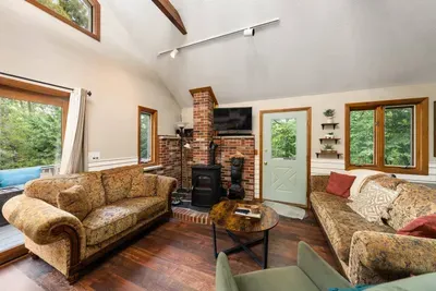 Cozy living room with fireplace