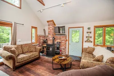 Cozy living room with fireplace