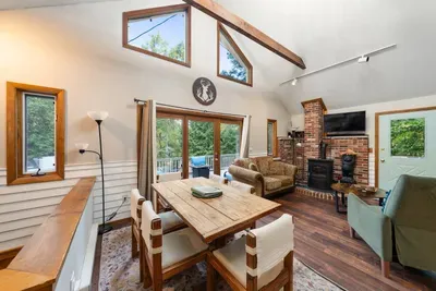 Cozy dining area with a view.