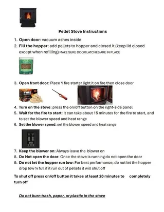 Pellet Stove Instructions