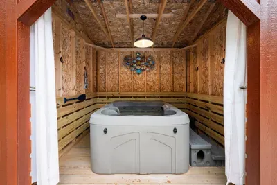 Private indoor hot tub area.