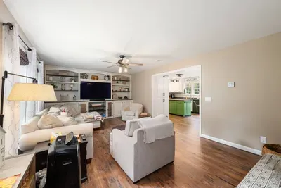 Living room with huge TV