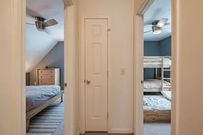 Twin bunk bed with pull-out trundle—perfect for kids or extra guests