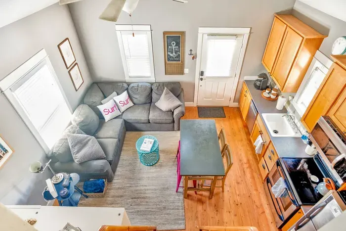 Bright, open-concept layout—the heart of your coastal family vacation in Seabrook
