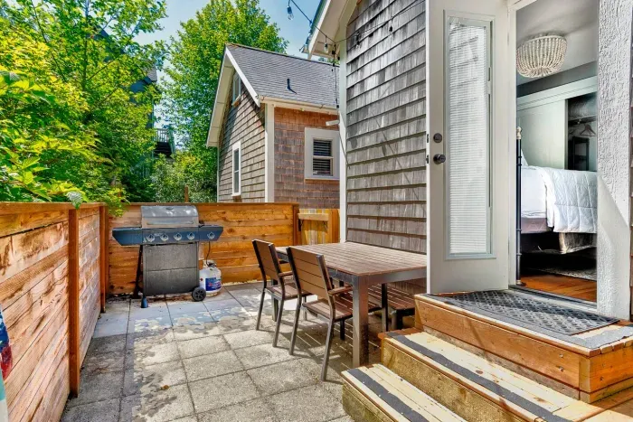 6 burner Propane gas grill available for you to use on your private patio  