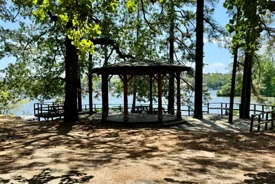 Gazebo and deck lakeside