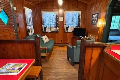 View from kitchen to living area