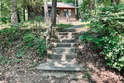 Steps leading from road up to Cabin 6