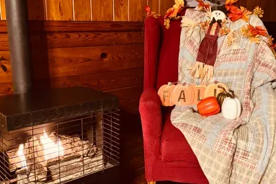 It’s Fall Y’all! Enjoy the fireplace on a crisp Fall night.