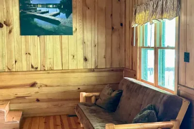 Double futon provides additional sleeping options