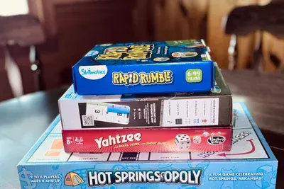 Check out Hot Springs Monopoly. Local attractions and restaurants are featured. A great way to learn about Hot Springs.