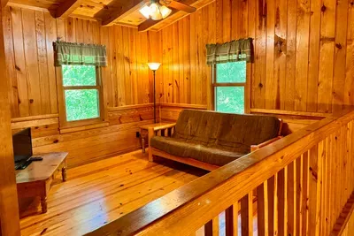 Double futon in loft for extra sleeping options