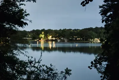 View from porch at sunset