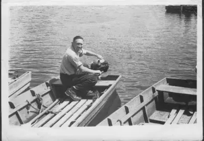 Rex Houston with fishing boats