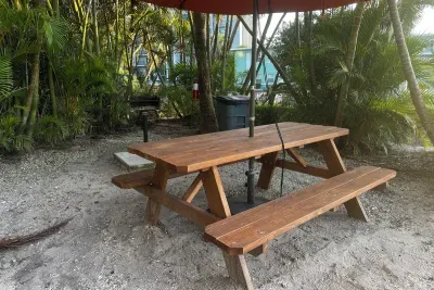 Carcoal Grill and table