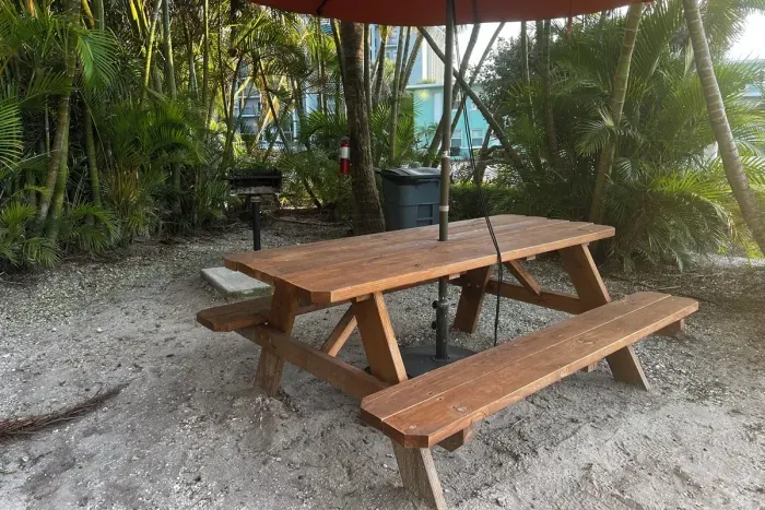 Carcoal Grill and table