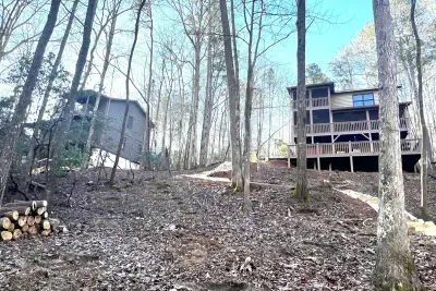 Both cabins side by side rear view
