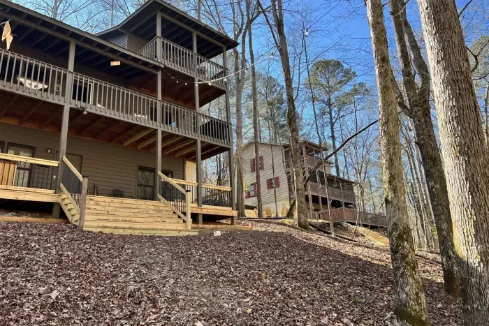 Both cabins rear view. Side by side 