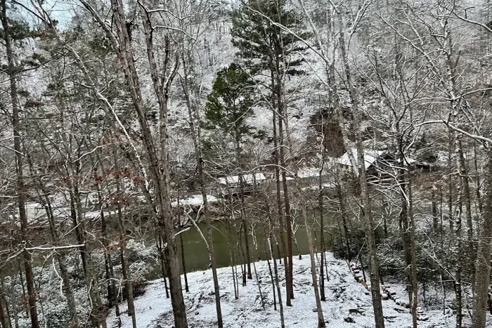 Snowy view of Coosawattee River