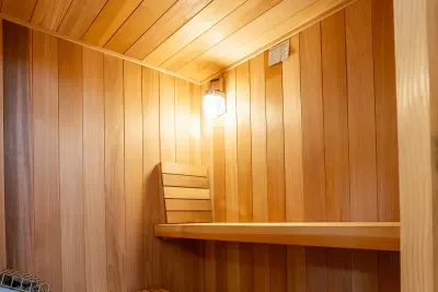 Cedar lined sauna for relaxing after a day of hiking adventures