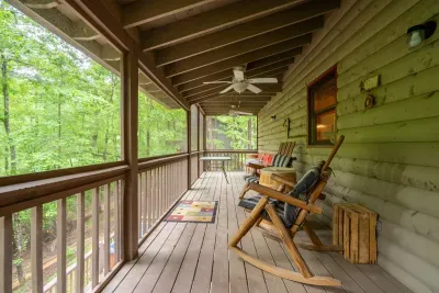 screened in main floor porch for early morning coffee and an evening wine; without bugs interfering.