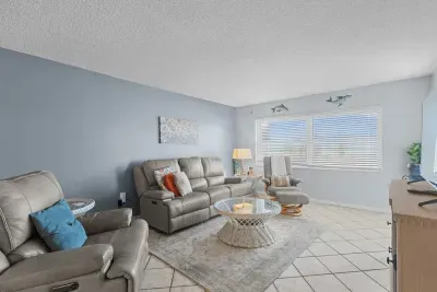 Living room, leather couch