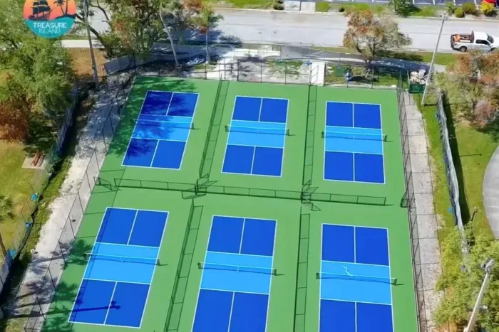 The BRAND NEW Treasure Island Pickle ball courts are completed and are about a 10 minute walk from the condo.