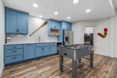 Unleash your competitive side in the lower-level game room! #GameOn