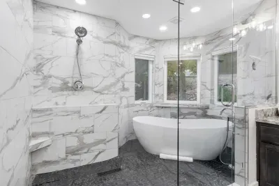 Soak your cares away in the primary ensuite bath