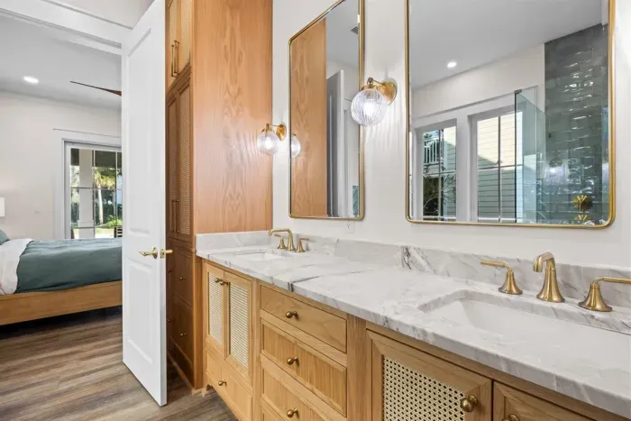 Primary bathroom double vanity