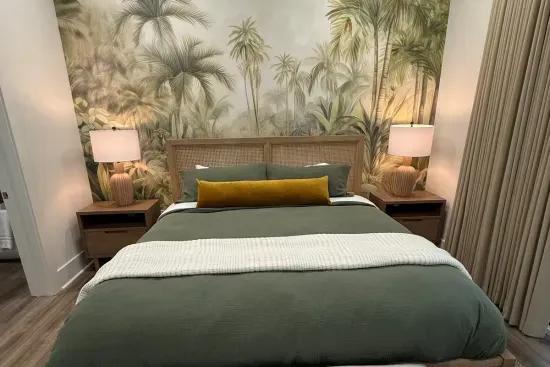 Primary bedroom with king bed