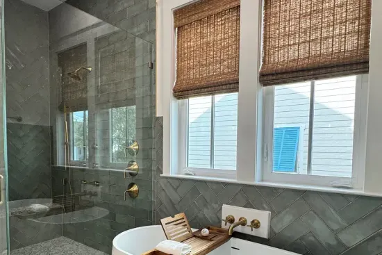 Take a hot shower here to wind down for the night before you crawl into bed just steps away.