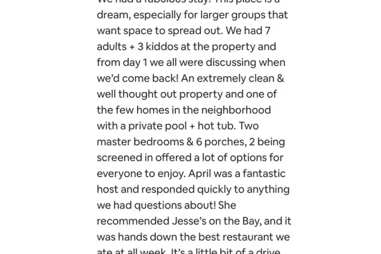 You'll see why Mariah's five-star review calls this place a dream for big groups — private pool, hot tub, and plenty of room to spread out.