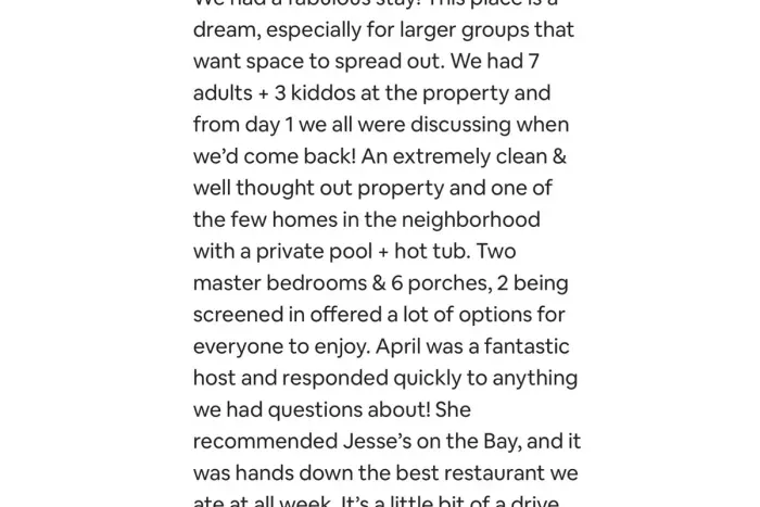 You'll see why Mariah's five-star review calls this place a dream for big groups — private pool, hot tub, and plenty of room to spread out.