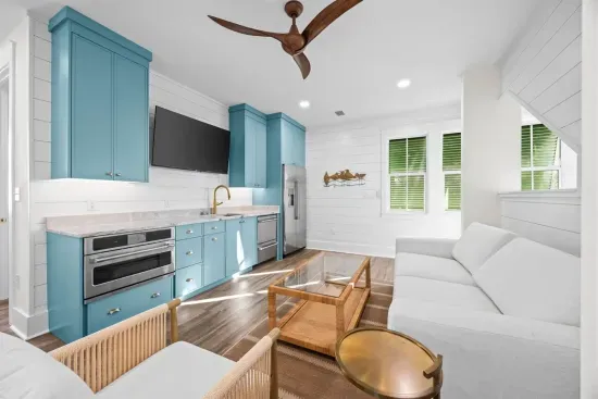 Brew a second pot of coffee in the guest house kitchenette without ever crossing over to the main house — independence built right in.